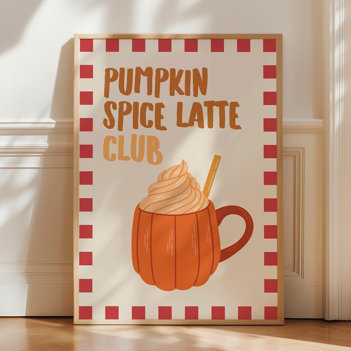 Pumpkin Spice Latte Print, Cute Fall Coffee Bar Decor - Image 4
