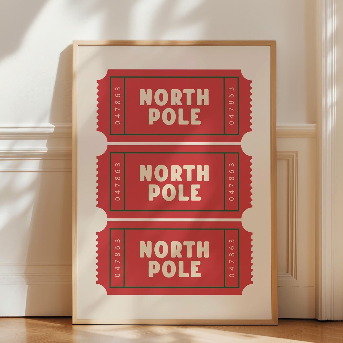 North Pole Ticket Holiday Decor Art Print