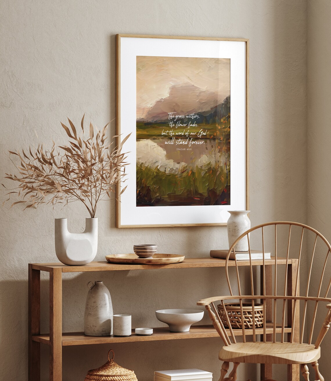 Isaiah 408 Scripture Art Print, The Grass Withers - Image 2