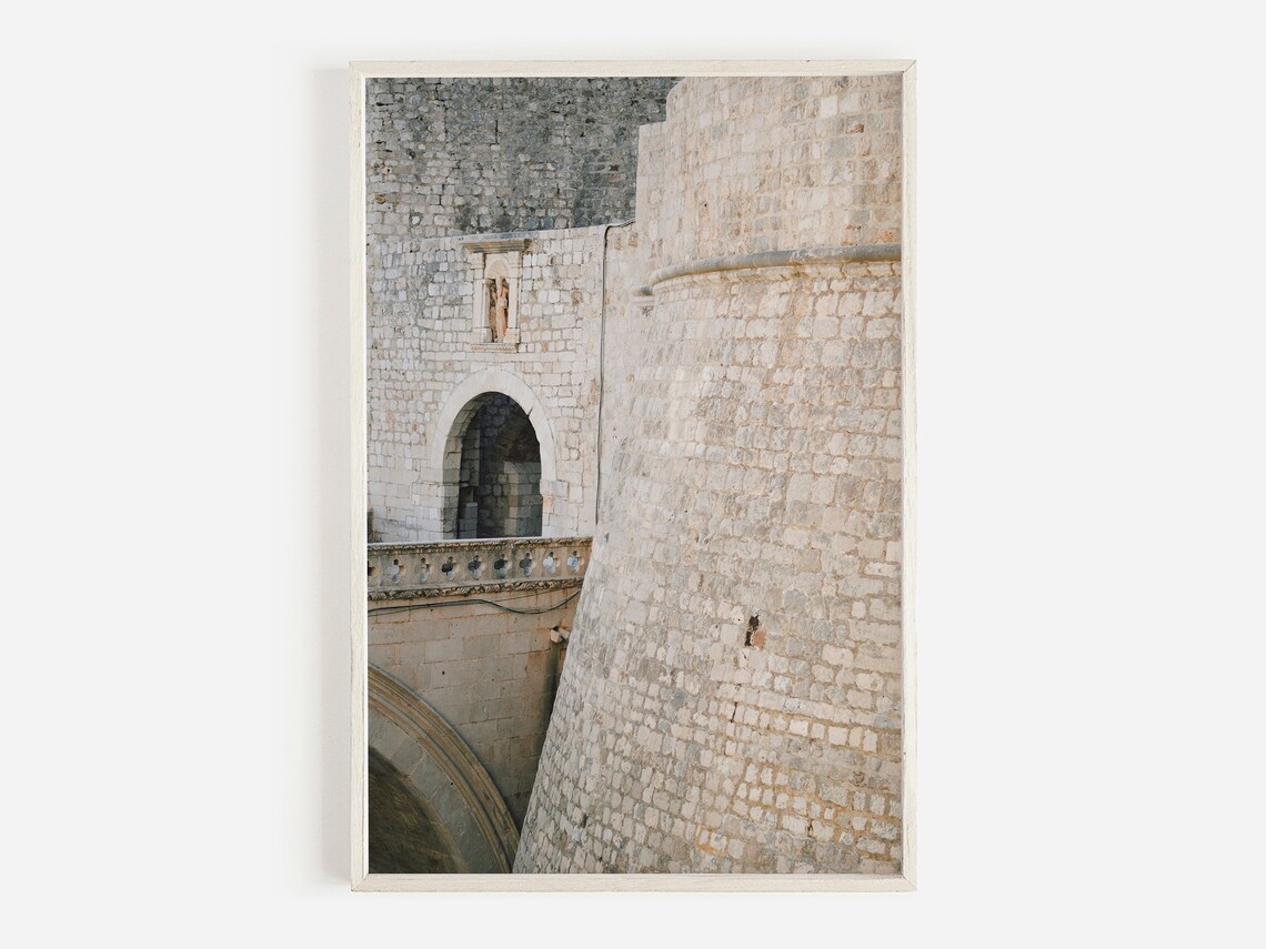 Dubrovnik Ancient City Walls Stone Bastion Detail Croatia Poster