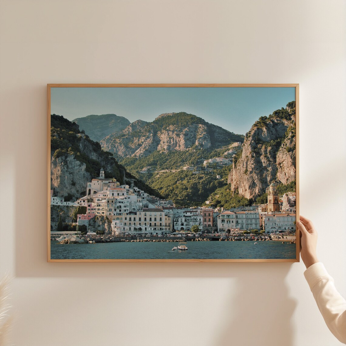 Amalfi Italy Coastal Town Cathedral Dome Sea View Mountains Poster - Image 3