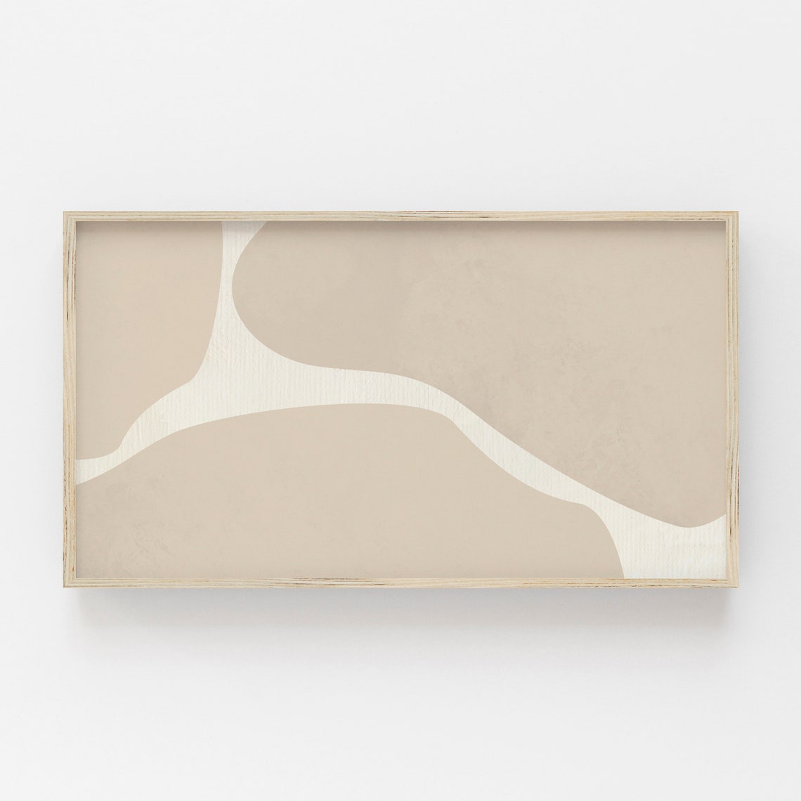 Beige Wavy Shapes Cream Path Modern Abstract Boho Neutral Art Poster