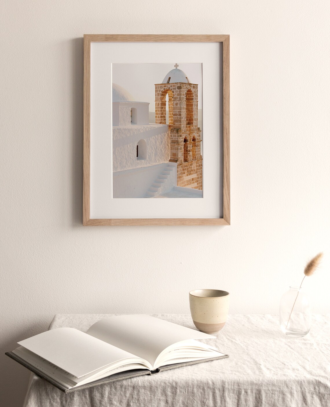 Greek Church Architecture Art Print, Neutral Travel Poster - Image 4