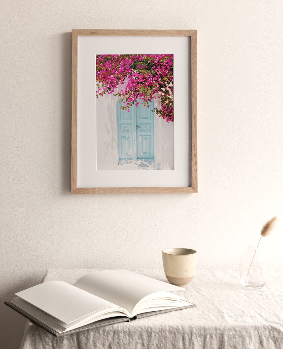 Blue Door With Bougainvillea, Greece Architecture - Image 4