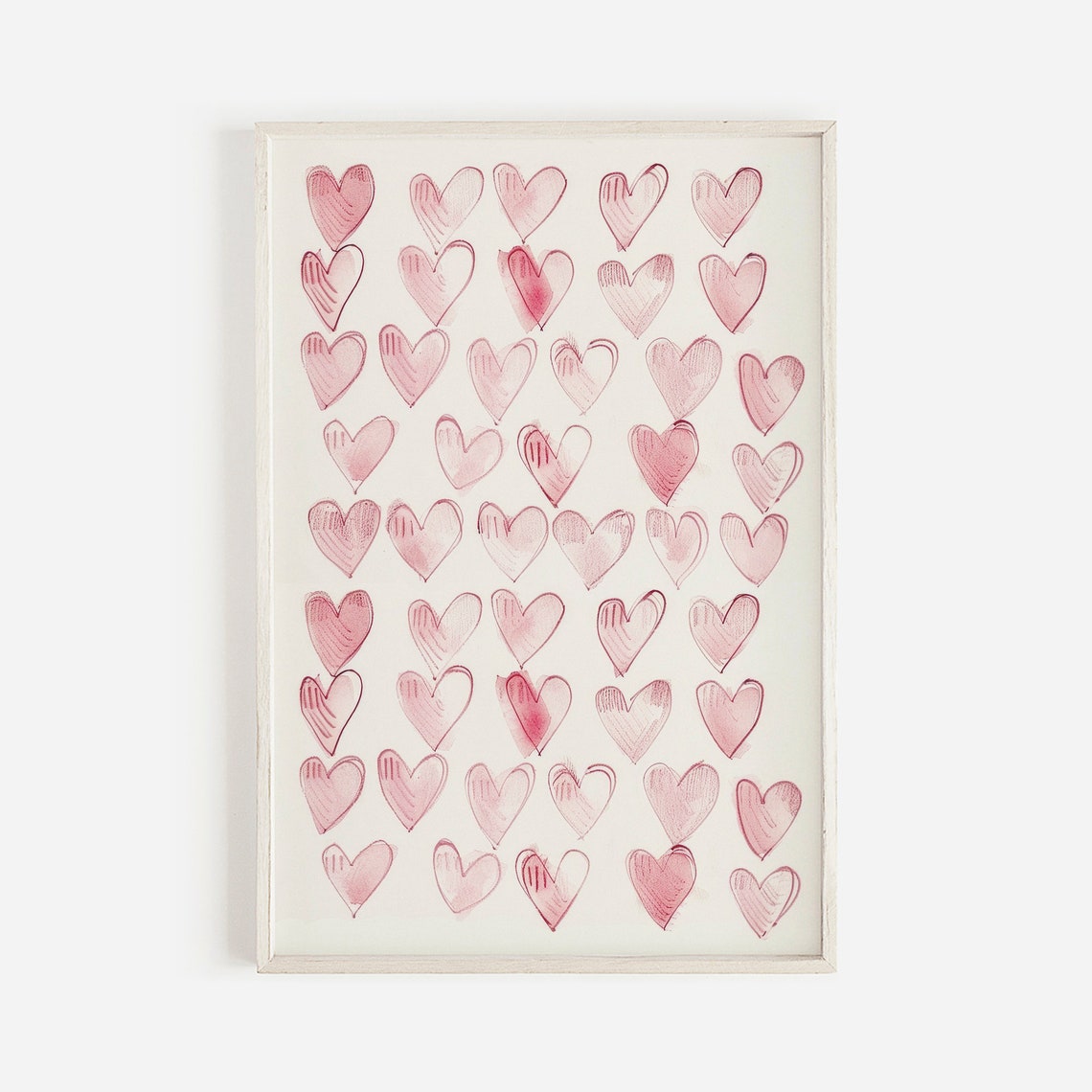Heart Doodle Drawing Art Trendy Coquette Aesthetic Girly Apartment Decor Feminine Poster Love Club Wall Art Frilly Girls Room Art