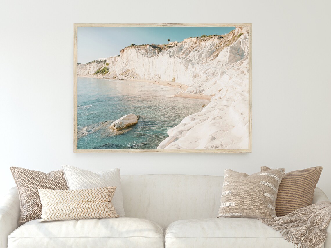 White Cliff Beach Milos Greece Coastal Art Print - Image 3