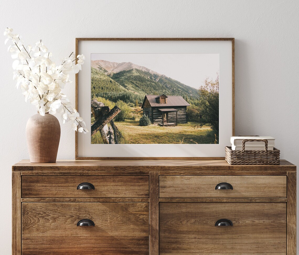 Cabin In Colorado Mountains Landscape Poster - Image 3