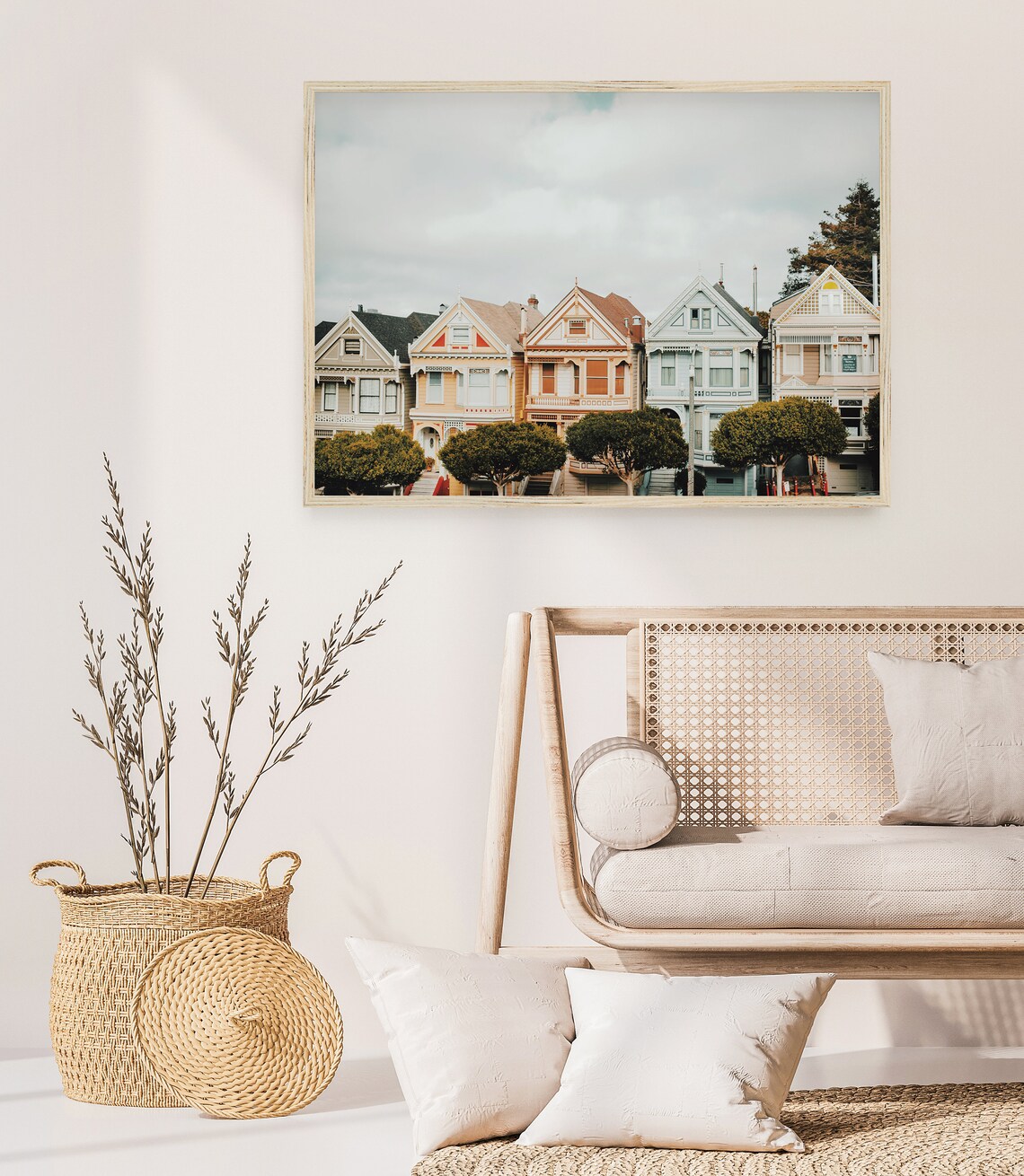 Painted Ladies San Francisco Travel Poster, Victorian Houses - Image 3