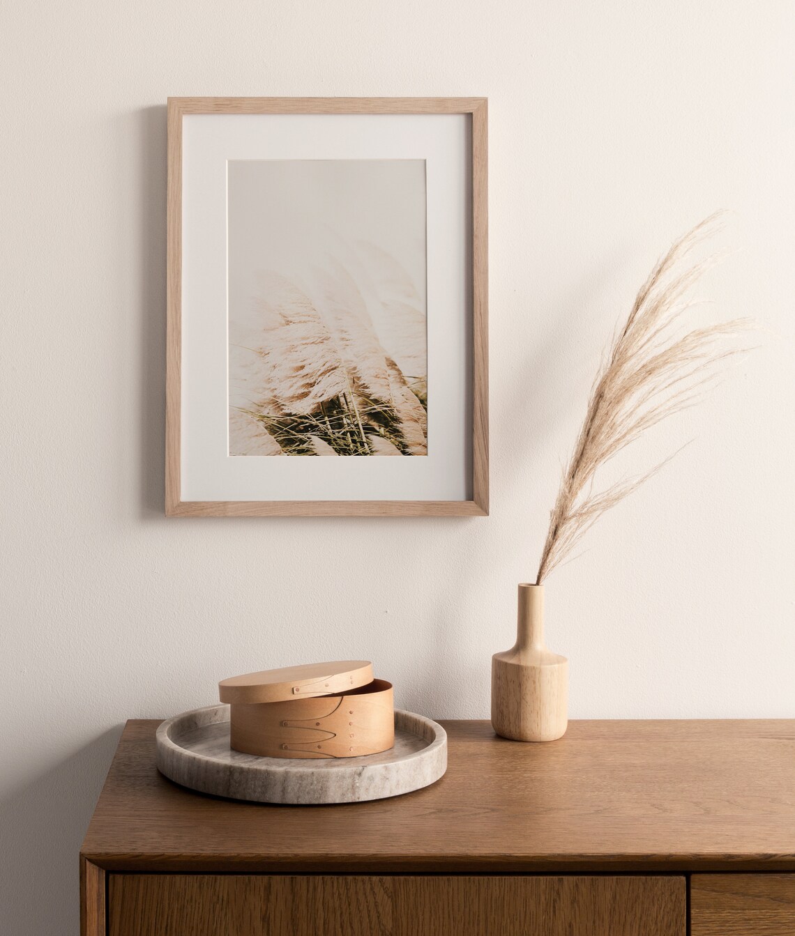 Boho Pampas Grass Neutral Botanical Art Print - Image 2