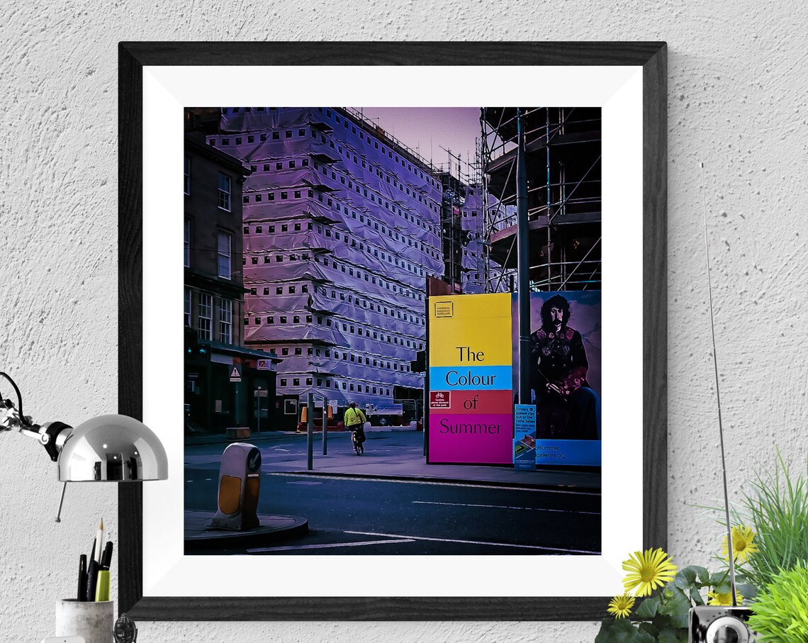 The Colour of Summer City Street Dusk Blue Hour Photography Poster