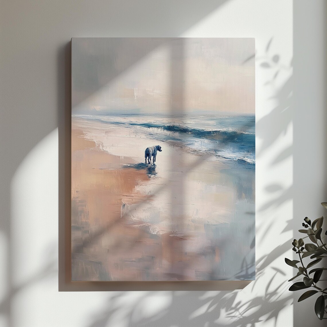 Black Labrador Puppy In Ocean Surf Minimalist Coastal Dog Poster - Image 3