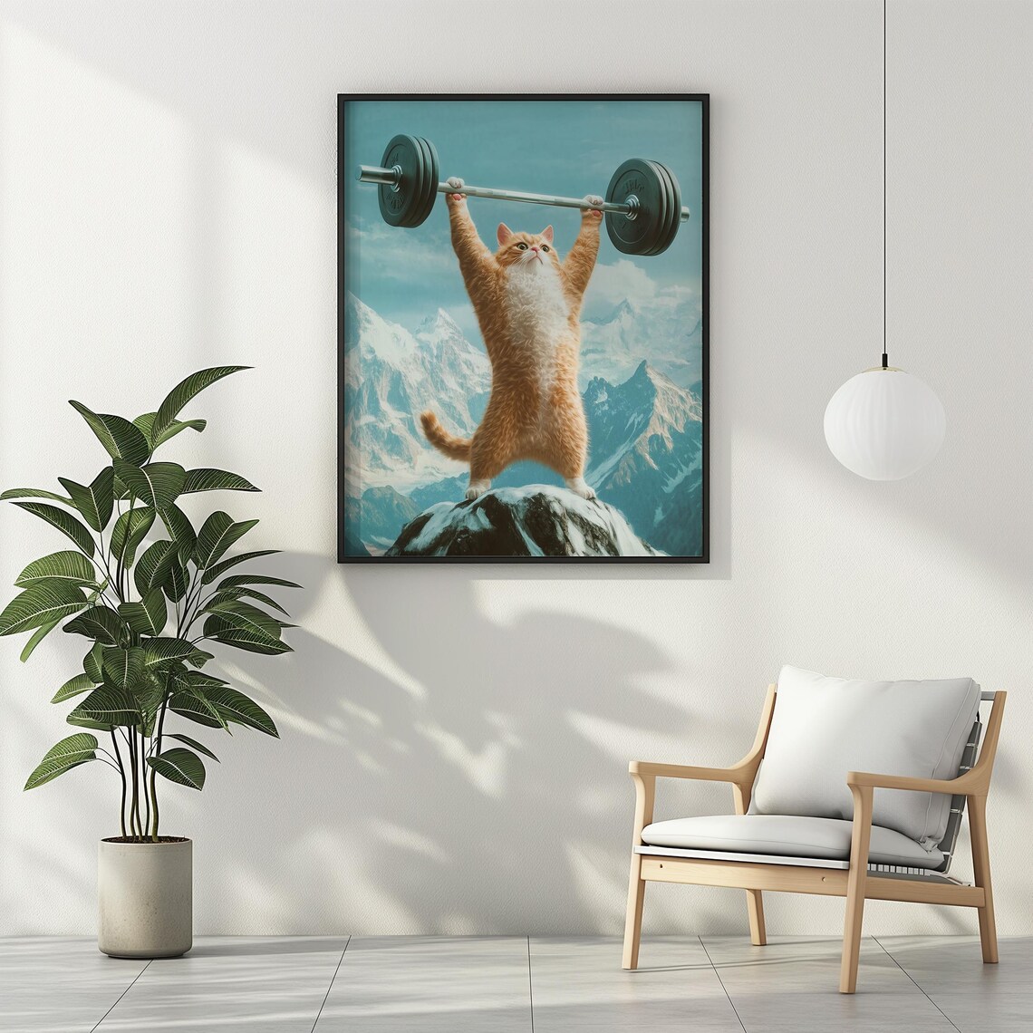 Funny Cat Gym Poster Print, Fitness Room Decor - Image 2