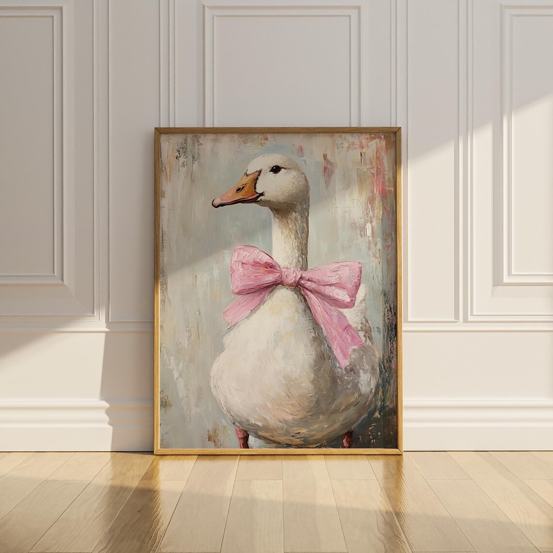 Silly Coquette Goose, Vintage Oil Painting Art Print - Image 4