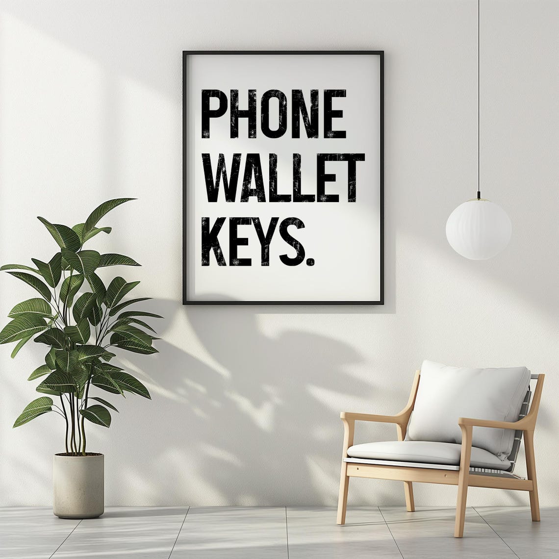 Phone Wallet Keys Hallway Wall Decor Modern Minimalist Funny Entryway Wall Art Poster Sign Typography Home Decor - Image 3