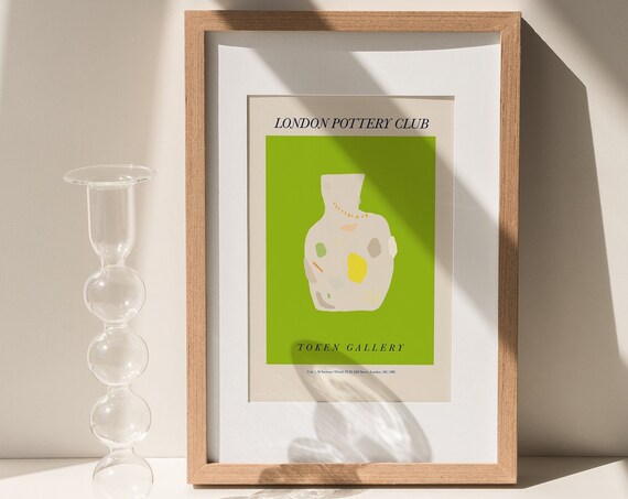 London Pottery Club Green Vase Gallery Exhibition Art Poster