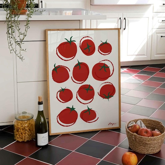 Tomato Vintage Italian Food Poster, Kitchen Art Print