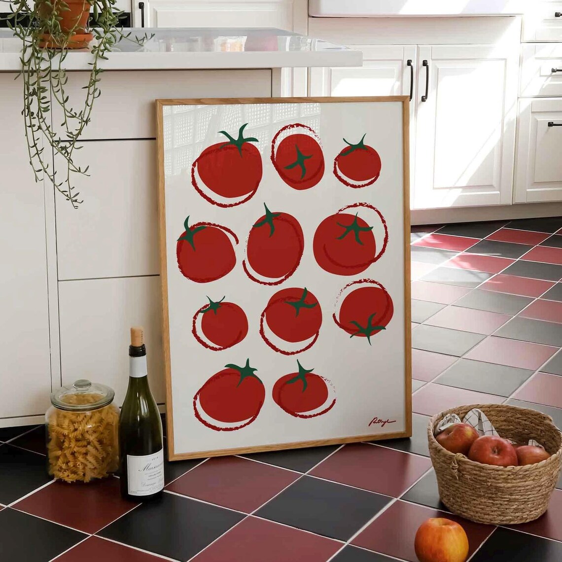 Tomato Vintage Italian Food Poster, Kitchen Art Print