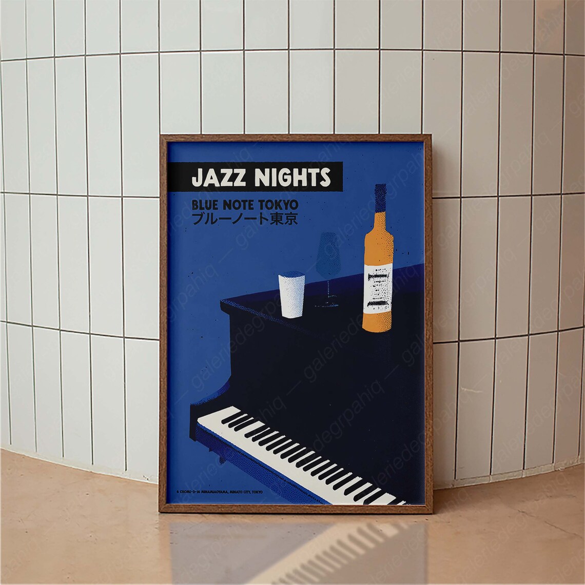Retro Jazz Nights Tokyo Typography Art Print