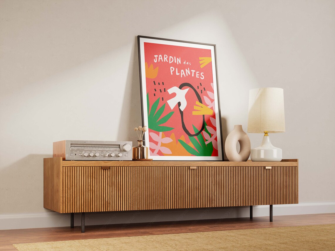Jardin des Plantes French Cutout Tropical Botanical Bird Art Poster - Image 2