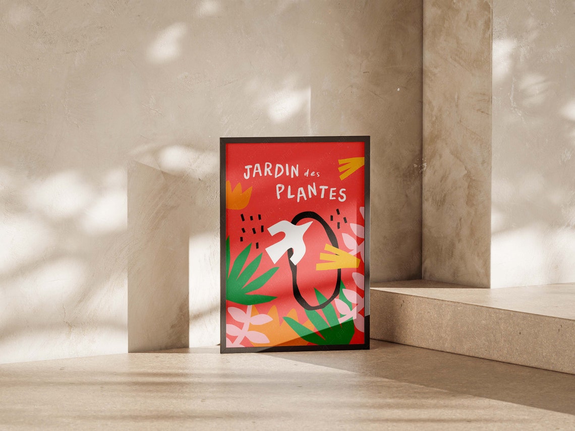 Jardin des Plantes French Cutout Tropical Botanical Bird Art Poster - Image 4