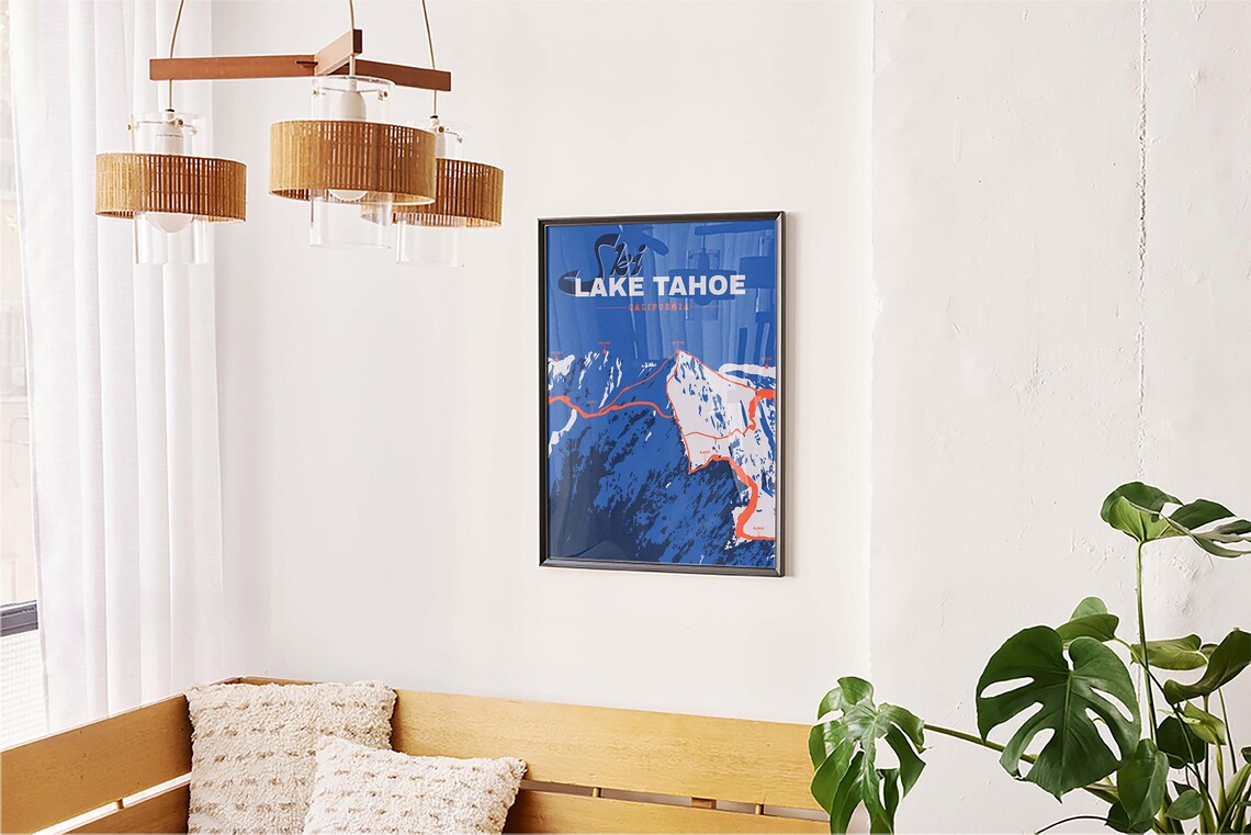 Lake Tahoe Retro Ski Vintage Travel Poster - Image 5
