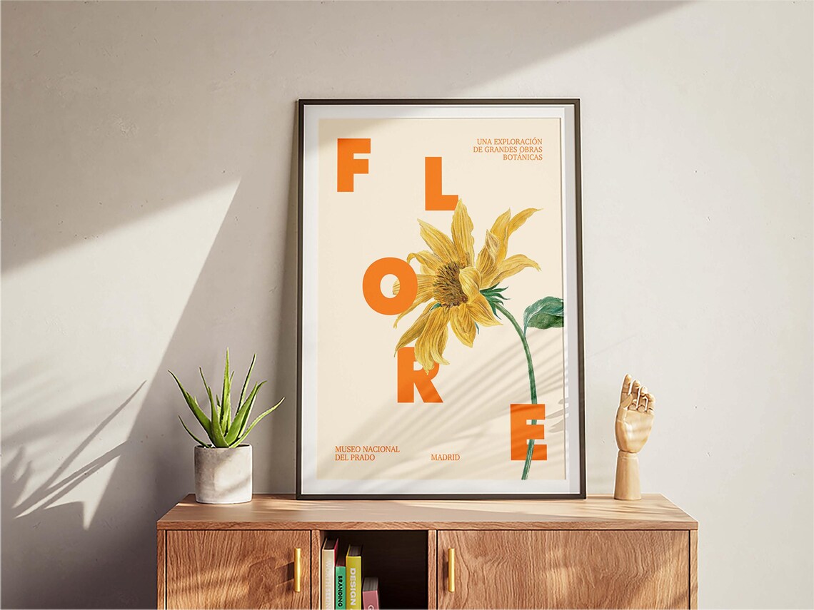 Flower Art Exhibition Poster, Mid-Century Modern Print - Image 3