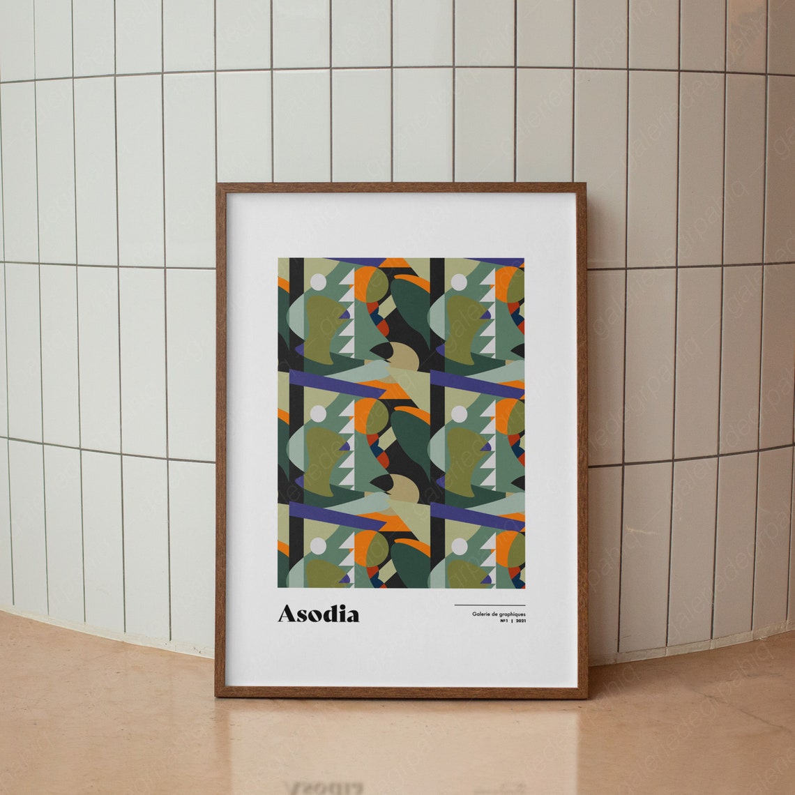 Asodia Galerie Graphiques Abstract Green Tree Geometric Art Print