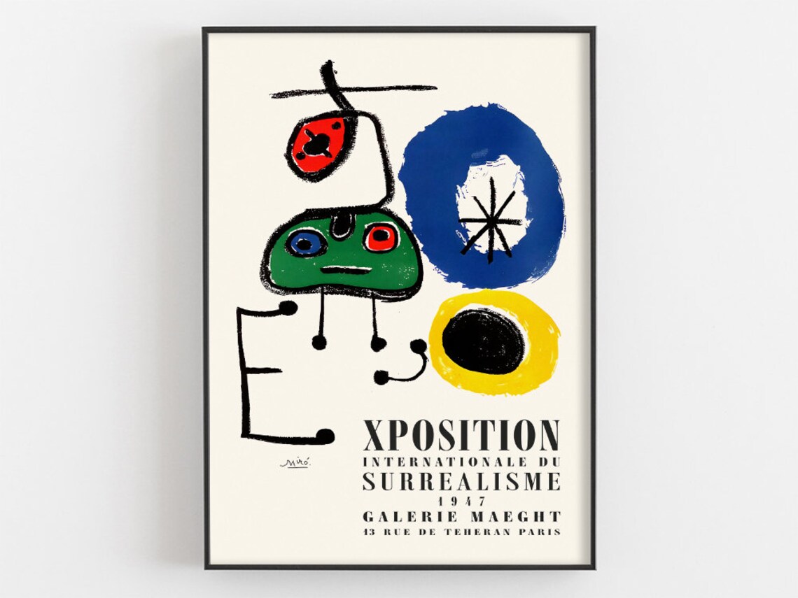 Joan Miro Surrealism Exhibition Galerie Maeght Paris 1947 Poster