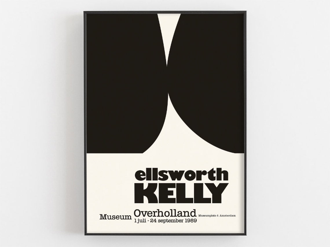 Ellsworth Kelly Black and White Abstract 1989 Amsterdam Poster