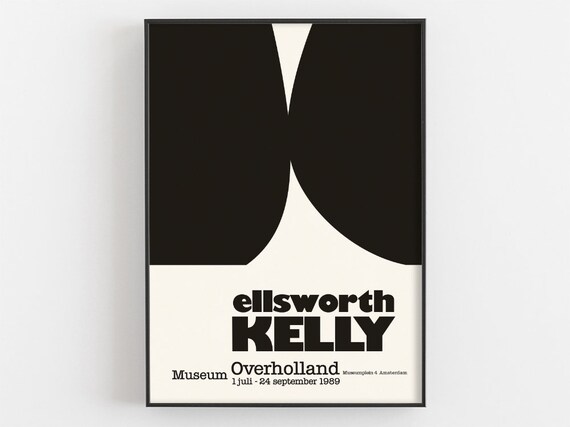 Ellsworth Kelly Poster Museum Overholland Exhibition Print Vintage Swiss Design Abstract Wall Art Retro Geometric Decor Minimalist Gift