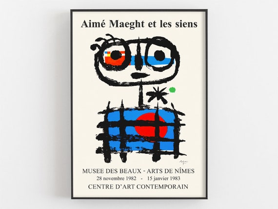 Joan Miro Imaginary Boy Exhibition Poster Abstract Art Print Mid Century Modern Decor Museum Gallery Wall Aime Maeght Et Les Siens Gift