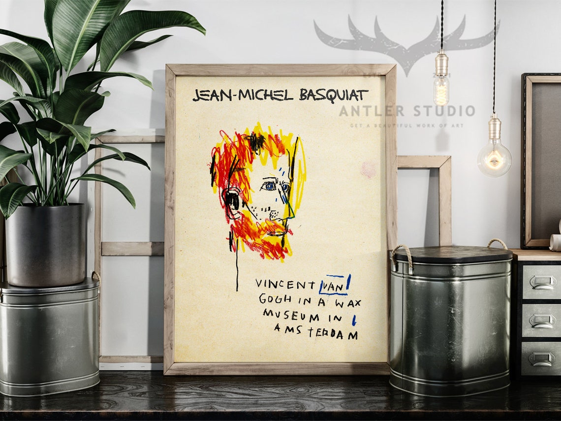 Jean Michel Basquiat Van Gogh Sketch Amsterdam Portrait Poster - Image 2
