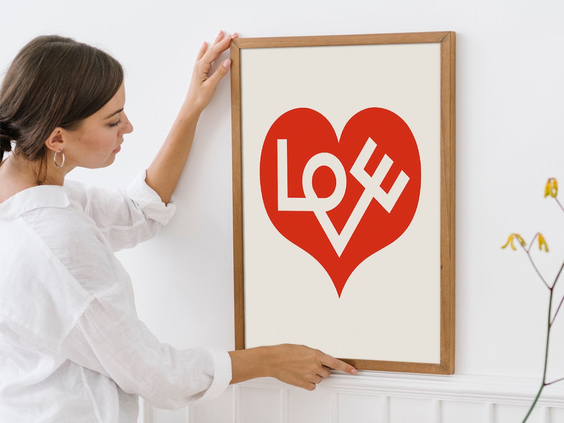 Alexander Girard Love Heart Mid Century Modern Typography Poster - Image 4
