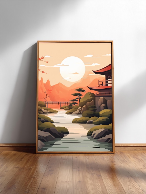 Japandi Tea House Minimalist Art Print