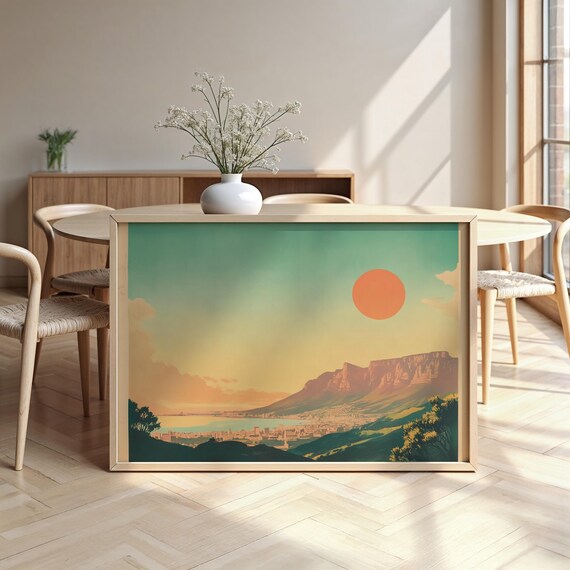 Cape Town Cityscape Framed Poster Luxurious Design Ready To Hang Art