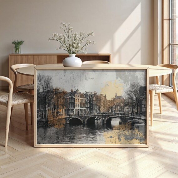 Amsterdam Cityscape Framed Poster Luxurious Design Ready To Hang Art