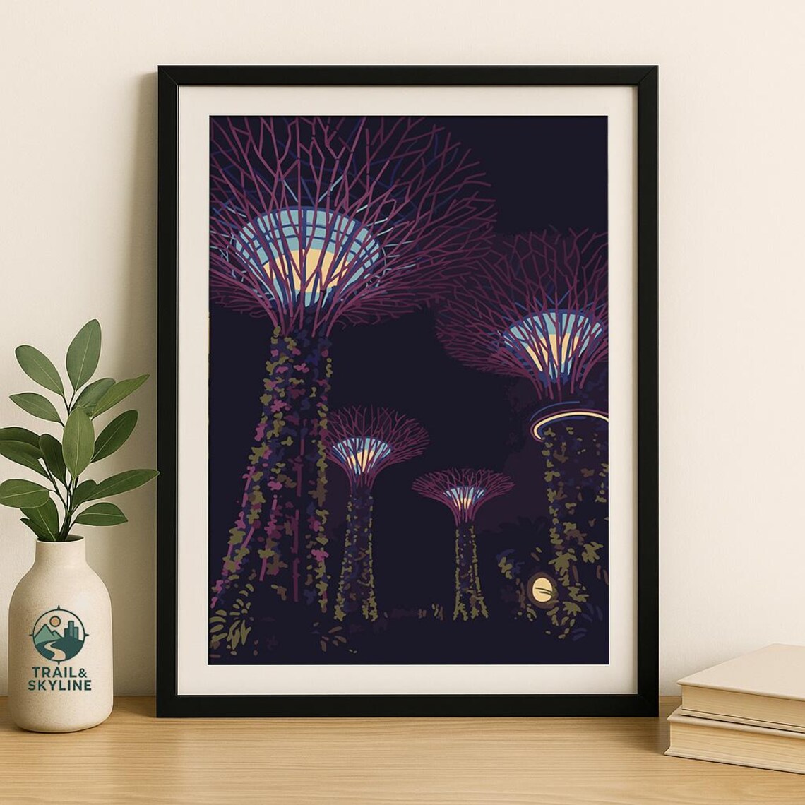 Singapore Gardens By The Bay Supertree Grove Night Lights Poster