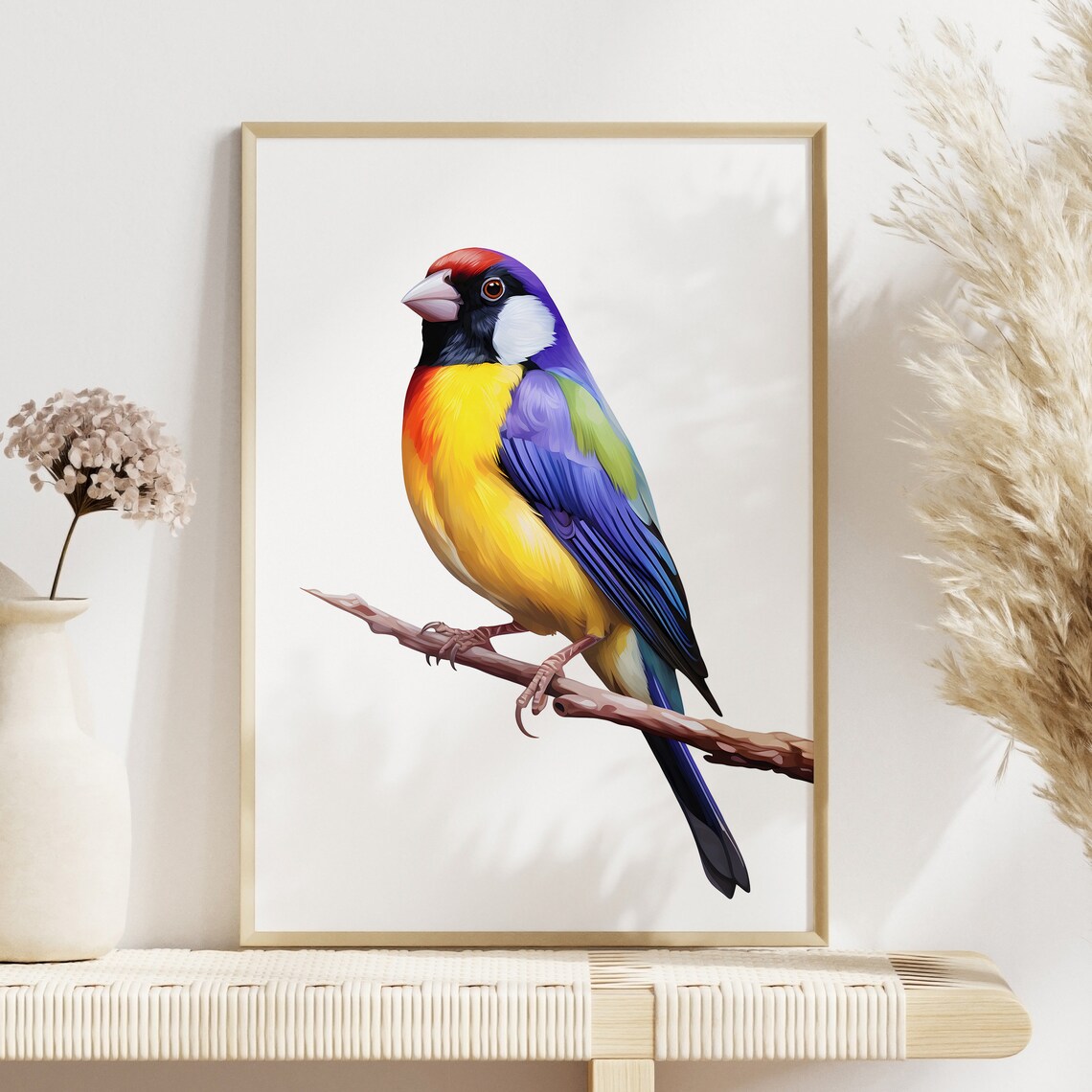 Gouldian Finch Botanical Guide Art Print - Image 4