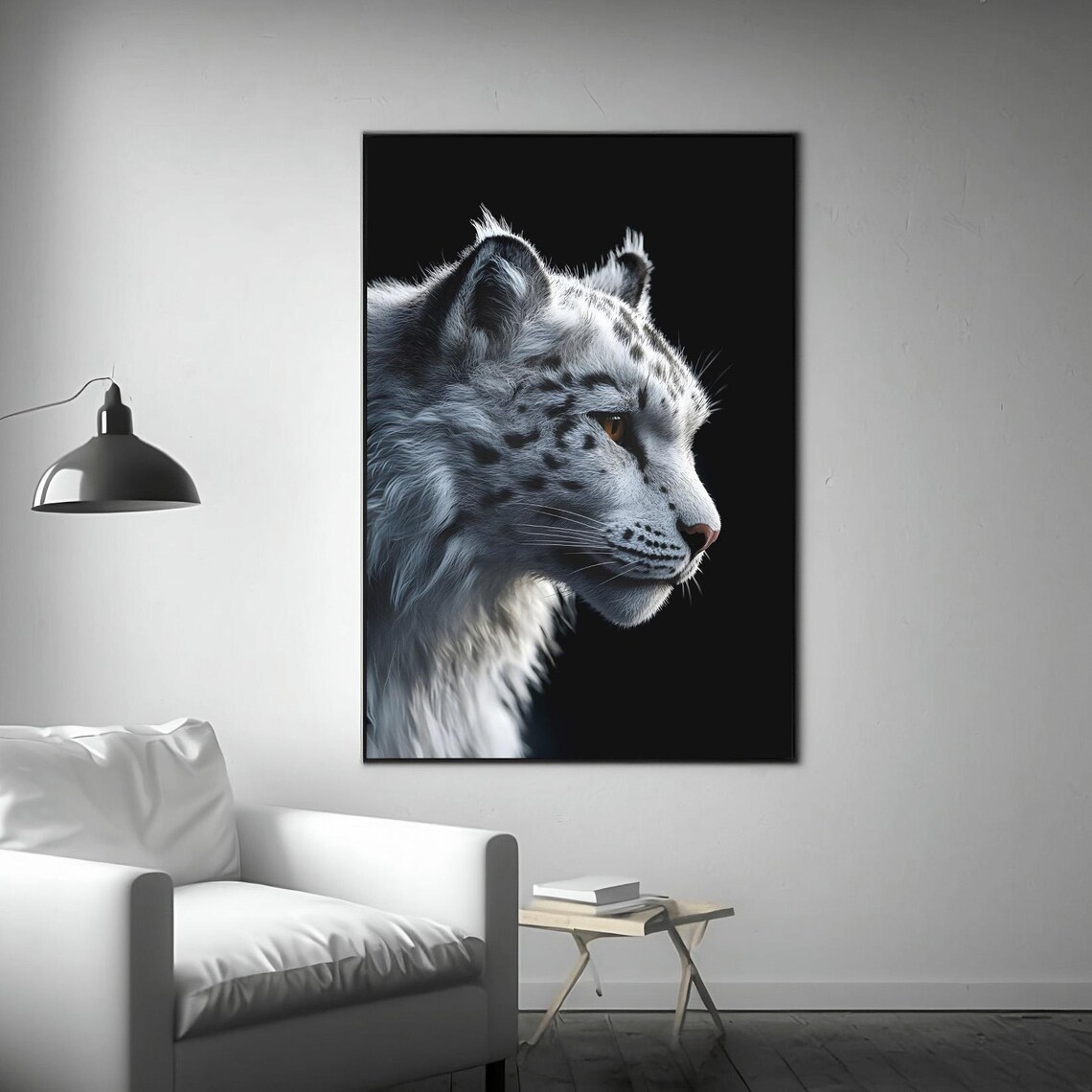 Snow Leopard Photo Poster, Minimal Modern Wildlife - Image 3