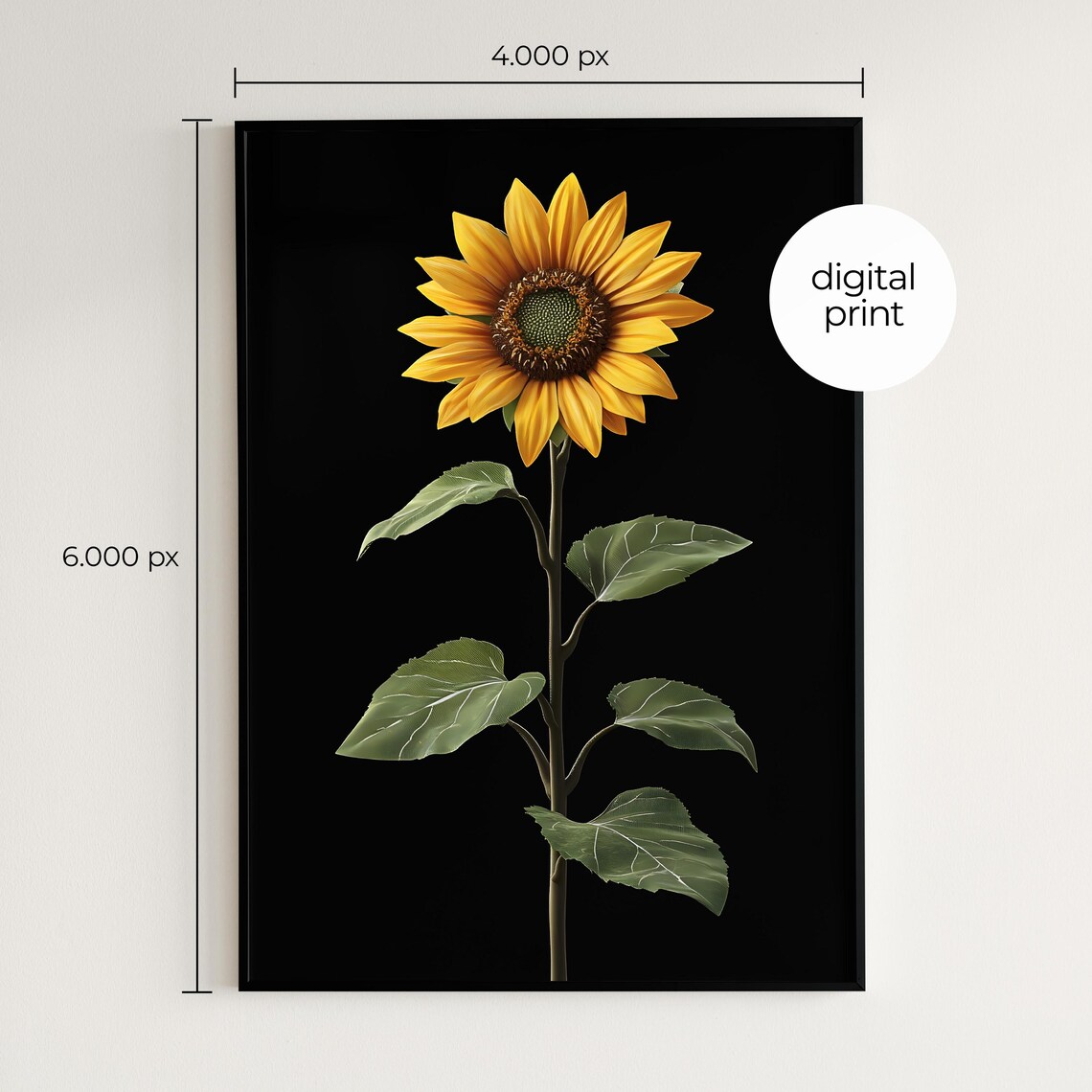 Sunflower Photo Botanical Minimal Modern Art Print - Image 2