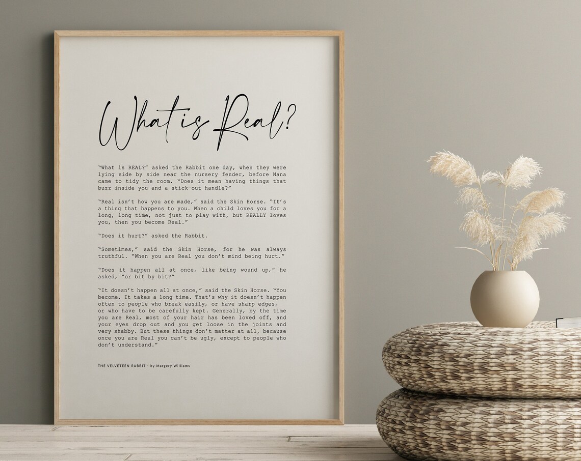 The Velveteen Rabbit Love Quotes Art Print