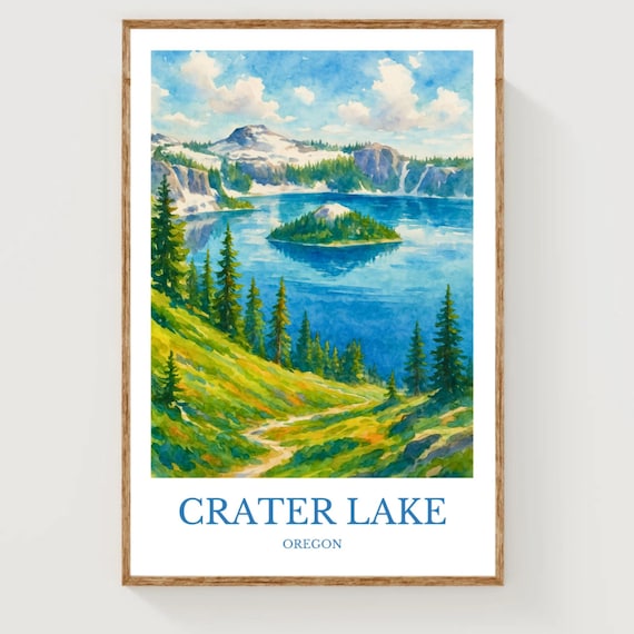 Crater Lake Travel Poster