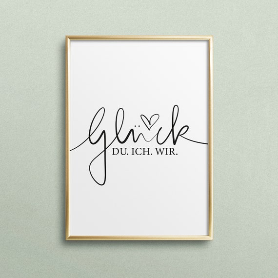 Glck Du Ich Wir German Typography Art Print