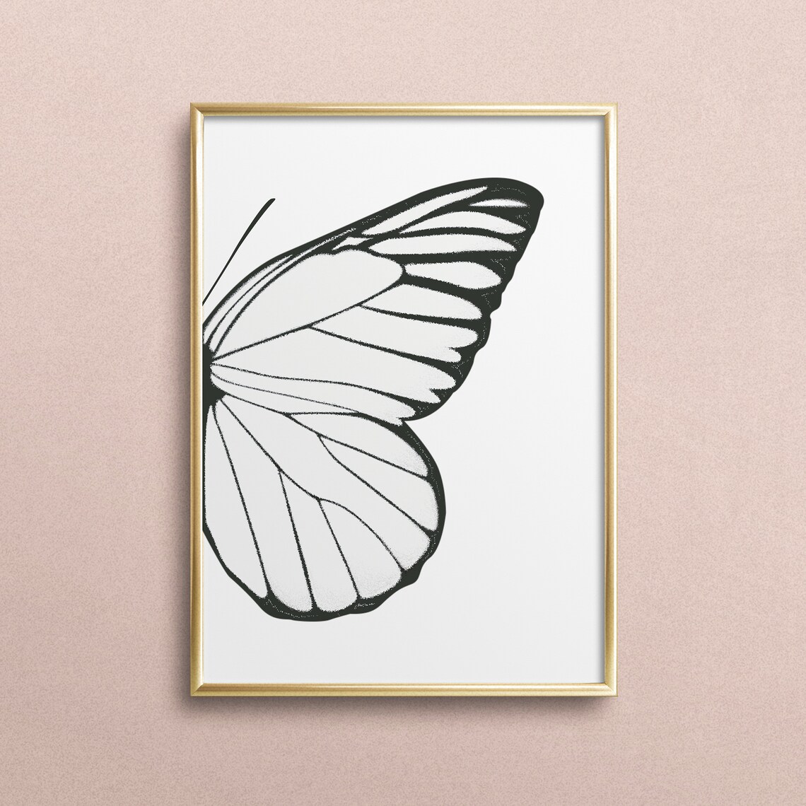 Butterfly Wing Illustration Typography Art Print