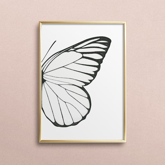 Butterfly Wing Illustration Typography Art Print