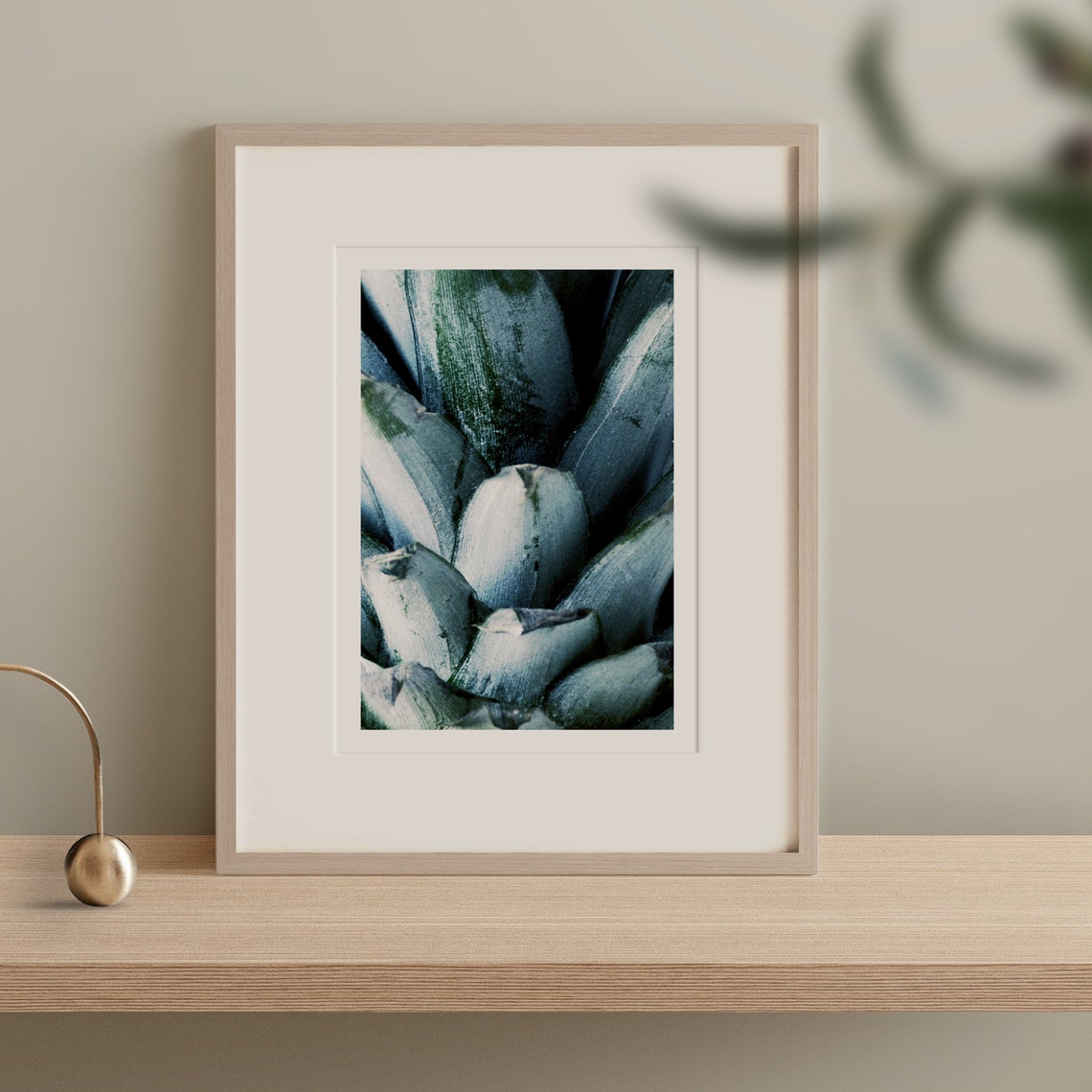 Pineapple Crown Macro Cool Blue Green Botanical Photo Poster - Image 2