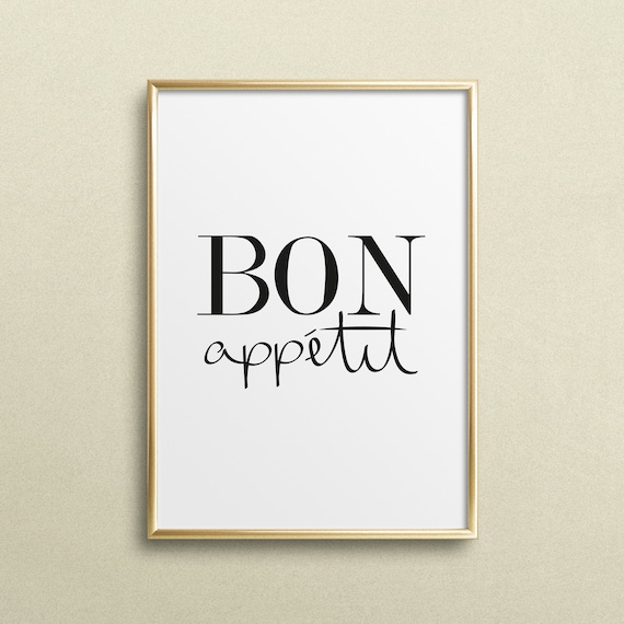 Bon Appetit Typography Kitchen Art Print