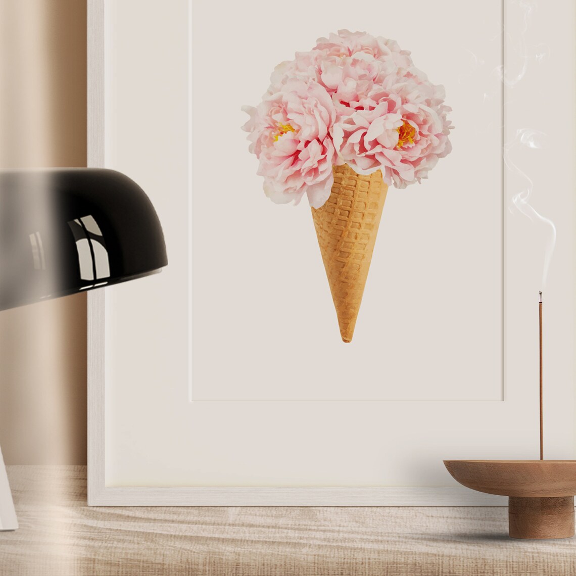 Bouquet on Ice Cone Typography Art Print - Image 2