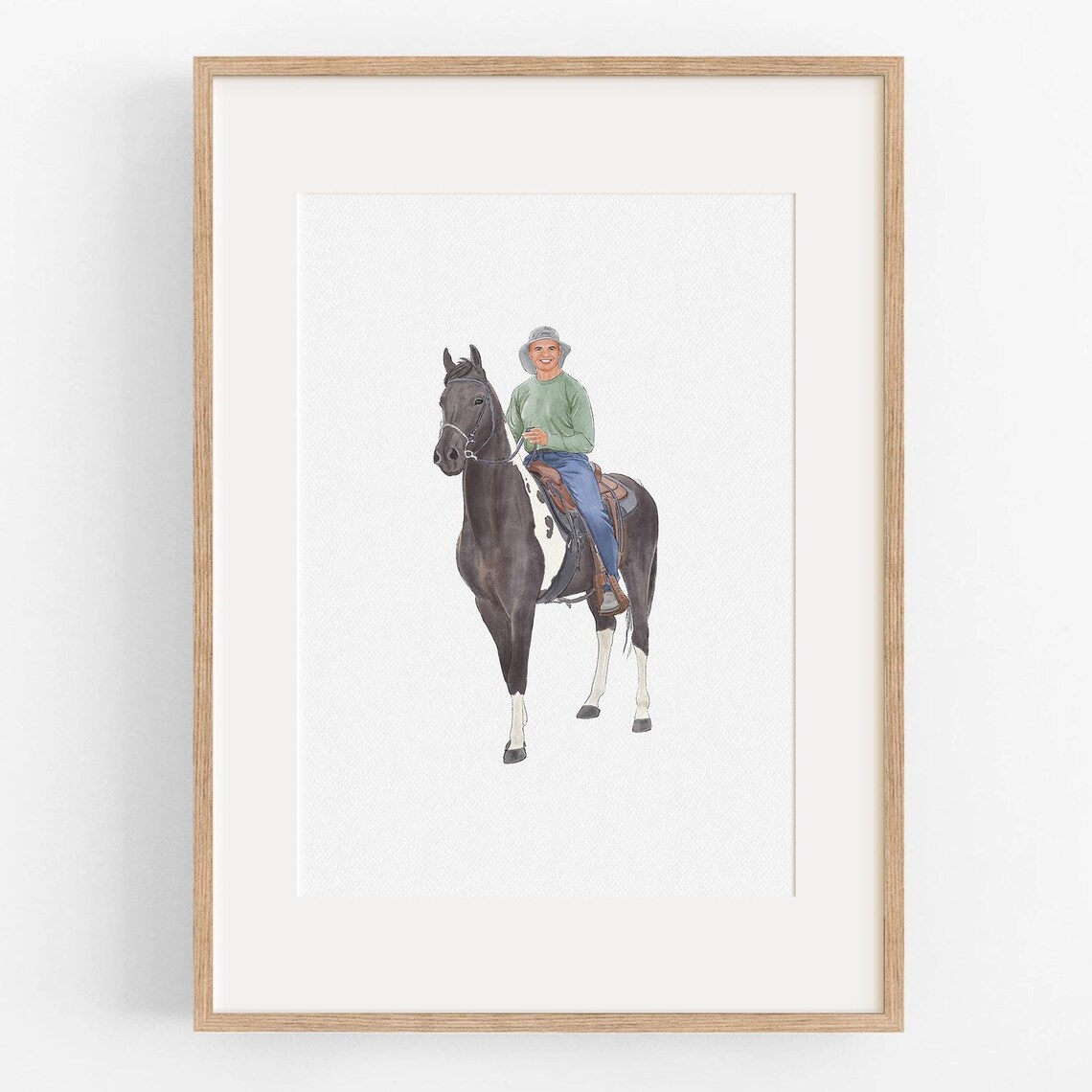 Horse And Owner Painting Custom Animal Portrait From Photo Watercolor Painting Personalized Pet Portrait Pet Lover Gift