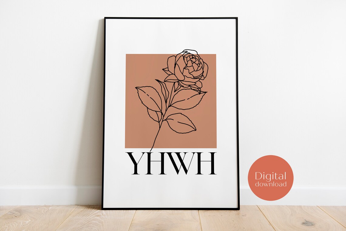 YHWH Christian Hebrew Names of God Art Print - Image 3